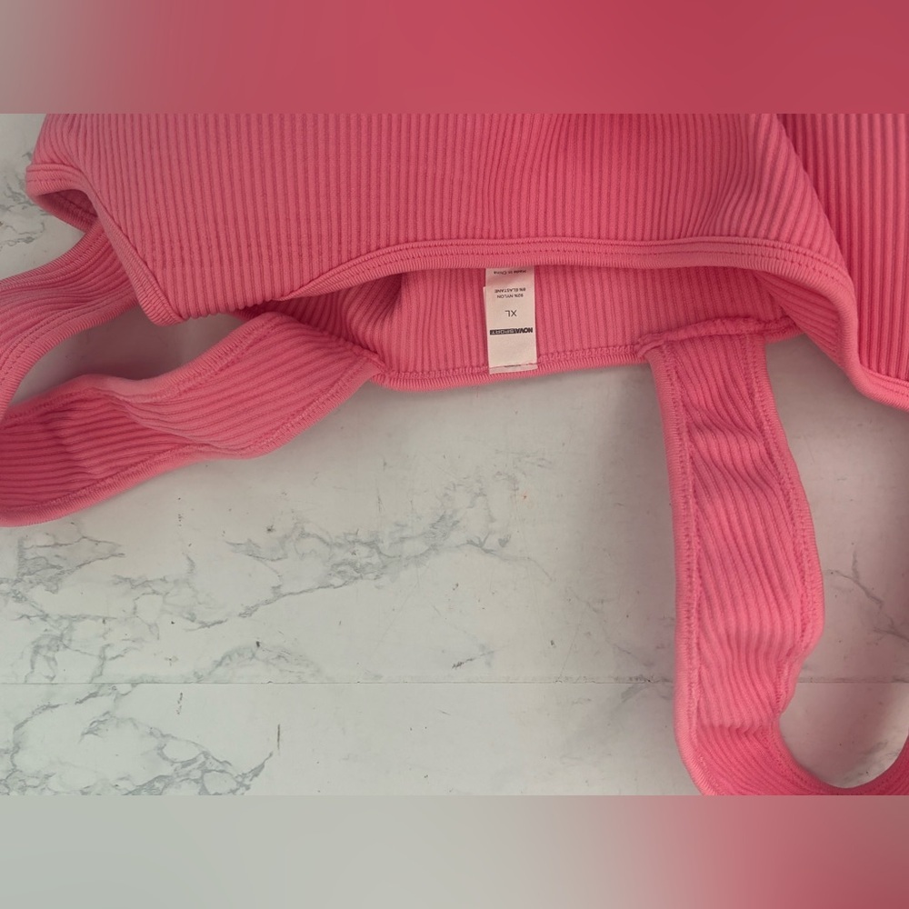 Nova Sport Activewear XL Sports Bra And Medium Bike Shorts Set Pink Ribbed​ - Picture 7 of 7